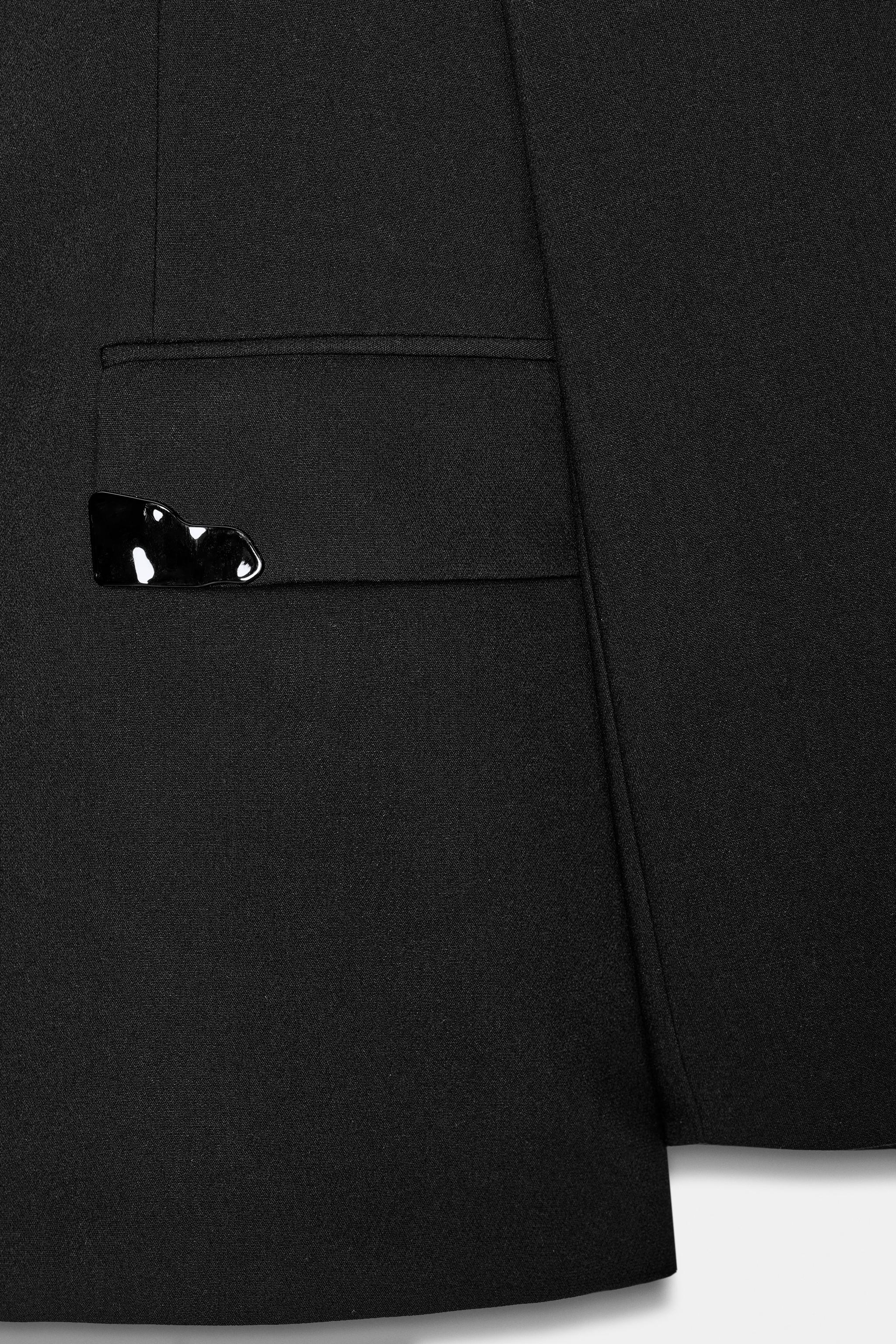 OVERSIZED DOUBLE BREASTED BLAZER WITH LAPEL APPLIQUÉS